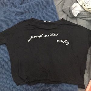 Boxy flowy good vibes only shirt